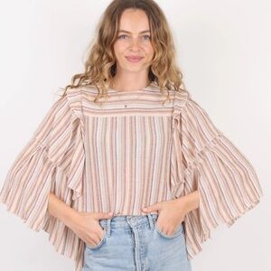 SEE BY CHLOÉ Striped Gauze Boho Blouse XS